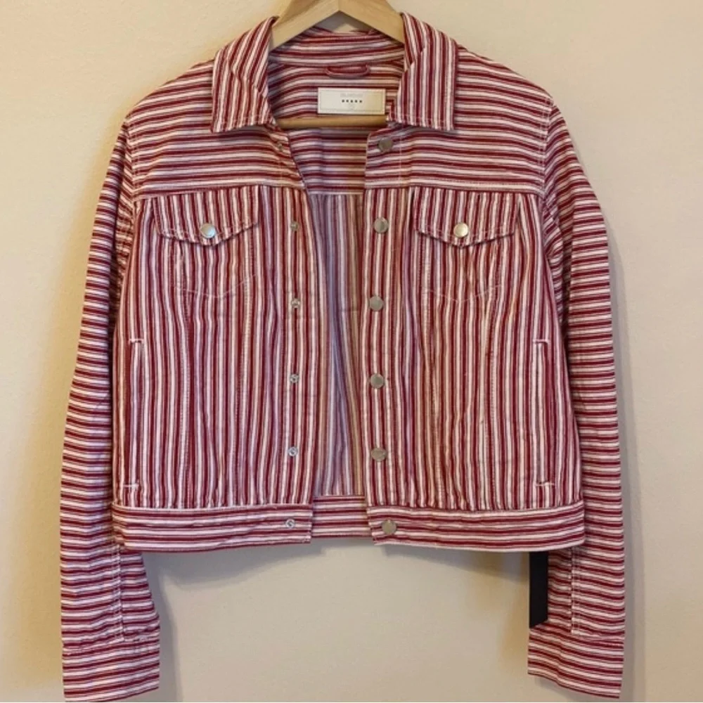 Blank NYC denim jacket in red stirpe - Picture 6 of 10